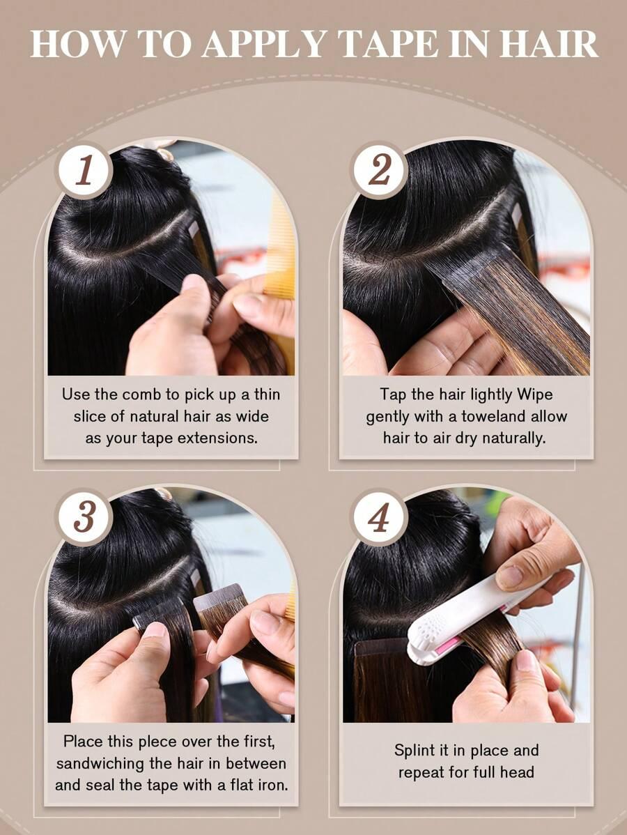 SHEIN DOCZEPIANE WŁOSY NATURALNE TAPE IN S07