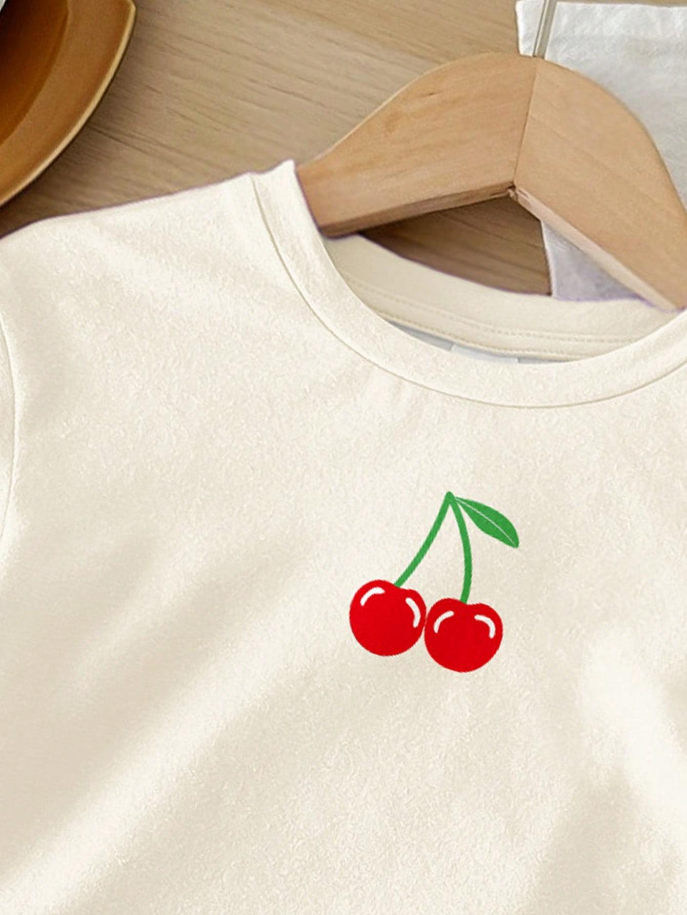 SHEIN SPODNIE WZÓR WISIENKI S06__98/104