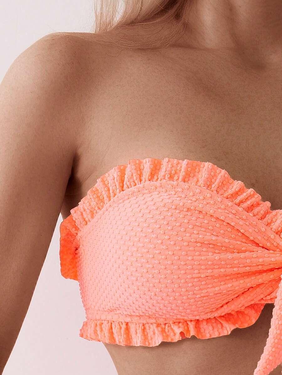 SHEIN POMARAŃCZOWY STRÓJ KĄPIELOWY S09__L