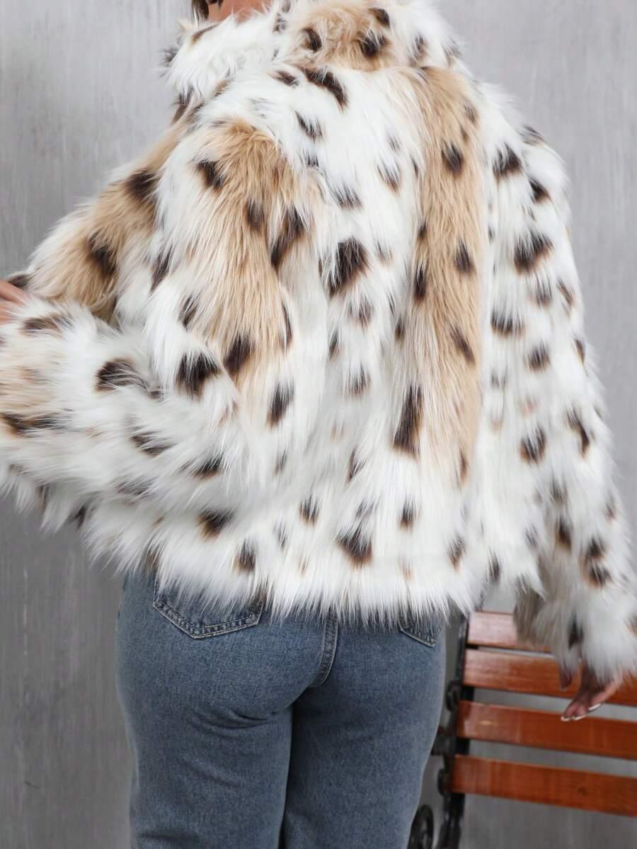 SHEIN SZTUCZNE FUTRO ANIMAL PRINT W01__L