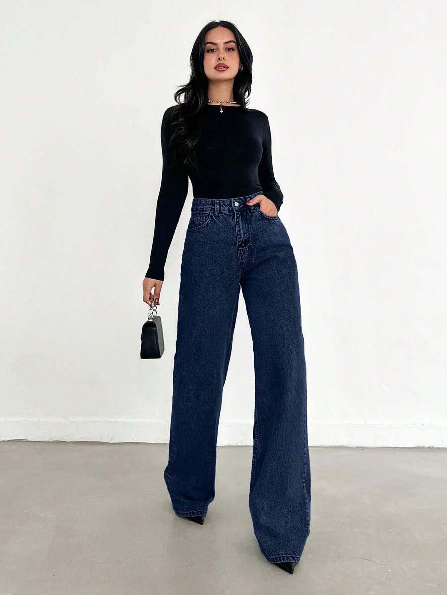 EURMUSE NIEBIESKIE SPODNIE JEANS S06__S