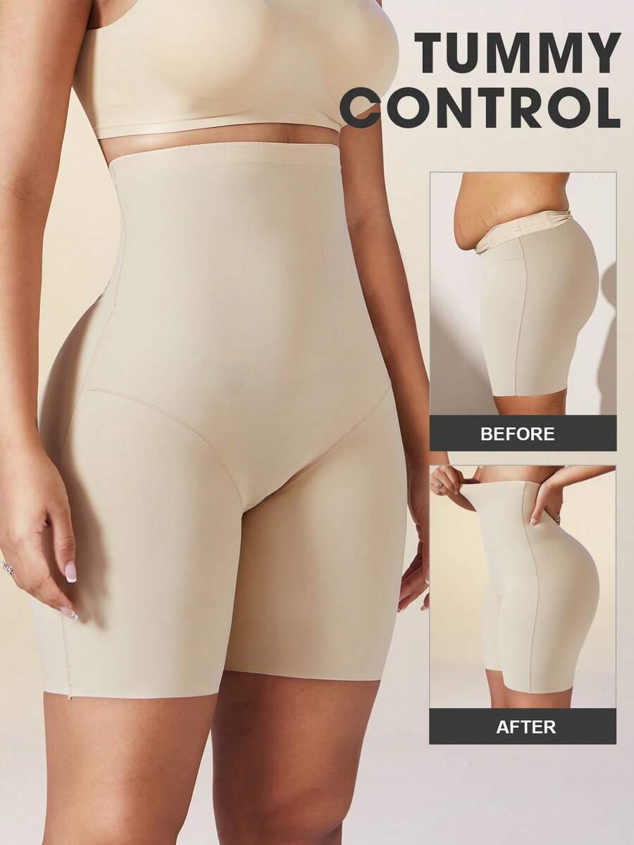 SHEIN BEŻOWE MODELUJĄCE SPODENKI S09__L