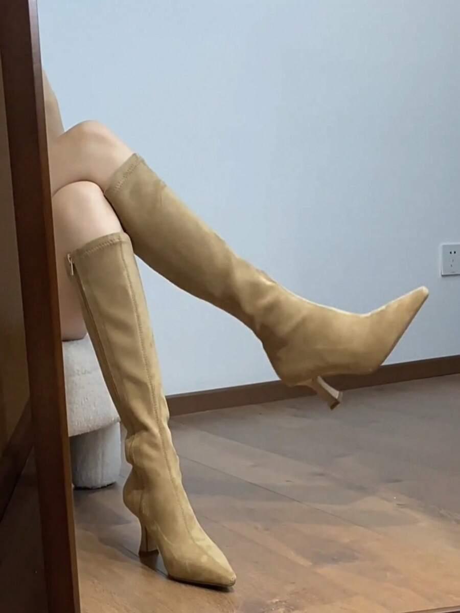 SHEIN BEŻOWE KOZAKI ZAMEK W01__40,5