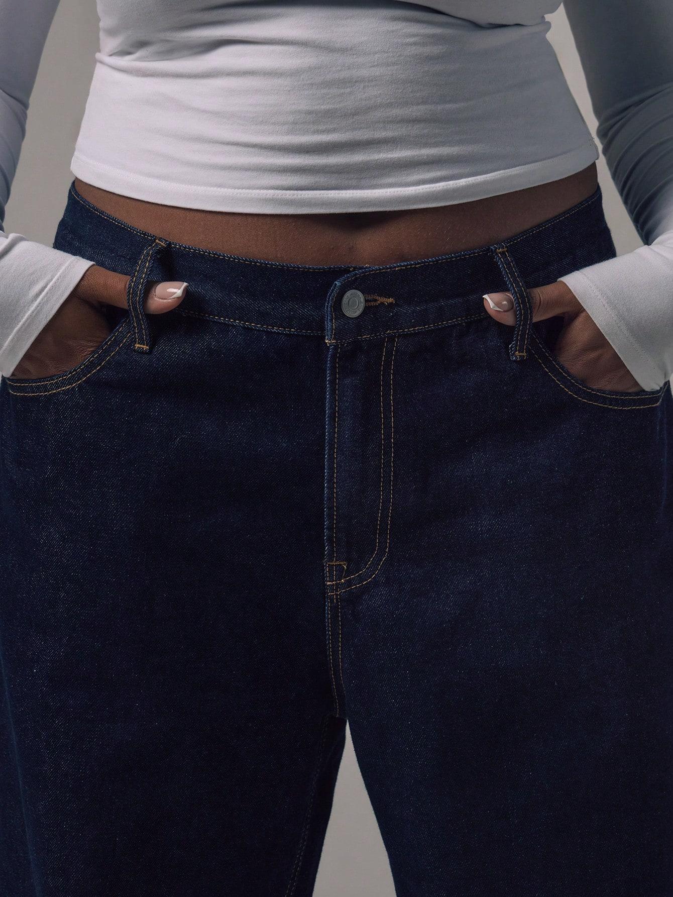 SHEIN GRANATOWE SPODNIE JEANS S06__52