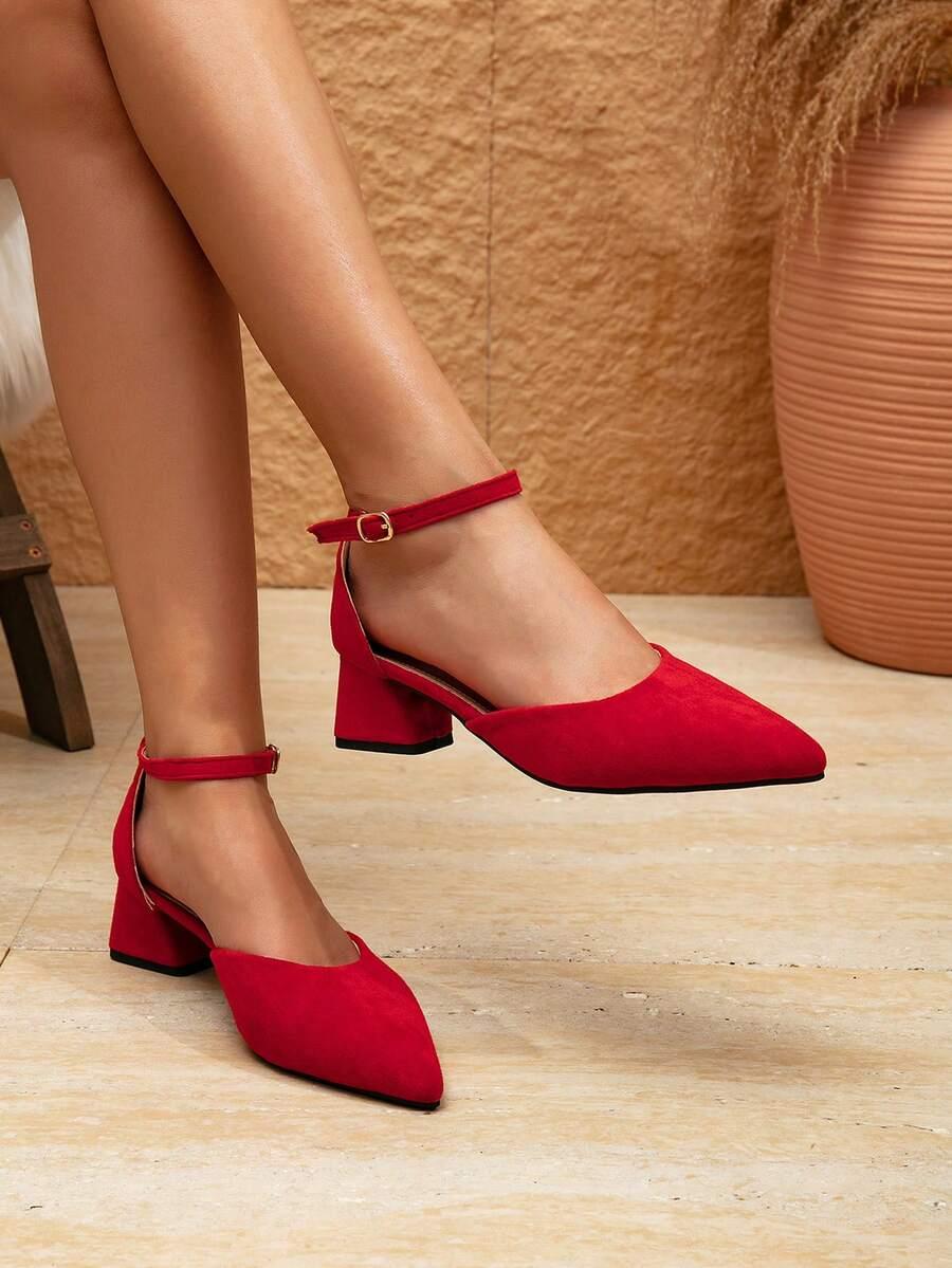 SHEIN CZERWONE CZÓŁENKA SZPIC S06__39,5
