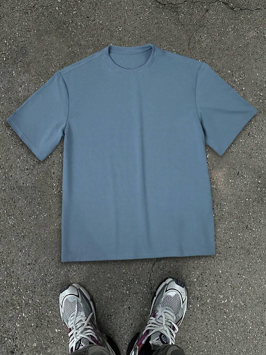 MANFINITY NIEBIESKI T-SHIRT CASUAL S06__XL