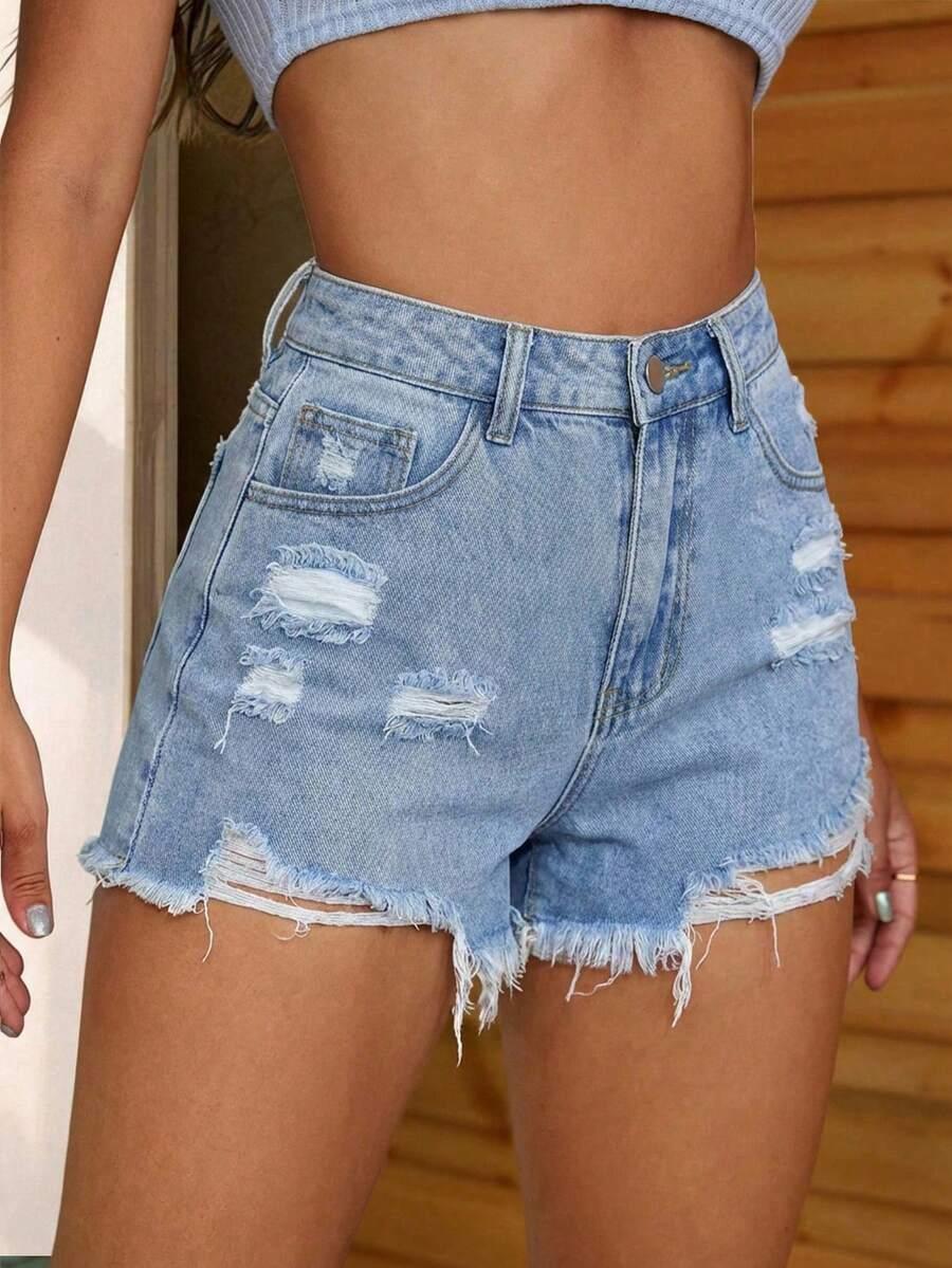 SHEIN JEANSOWE KRÓTKIE SPODENKI S06__S