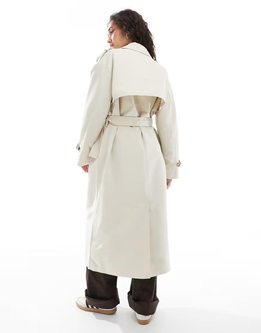 VERO MODA BEŻOWY DWURZĘDOWY TRENCZ W01__M