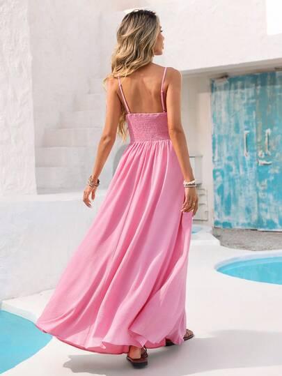 SHEIN RÓŻOWA MAXI SUKIENKA S09__M