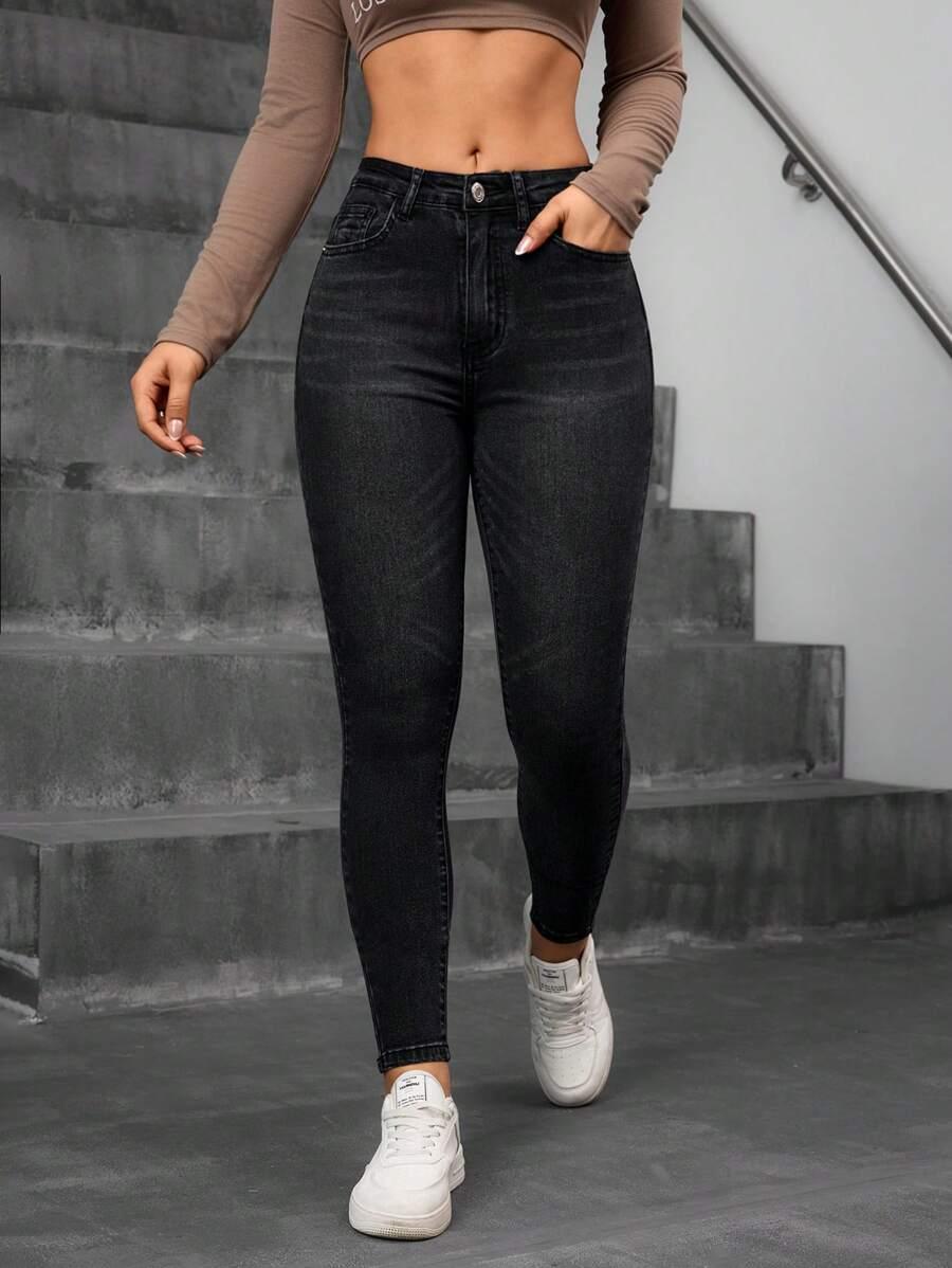 SHEIN CZARNE SPODNIE JEANS S06__M