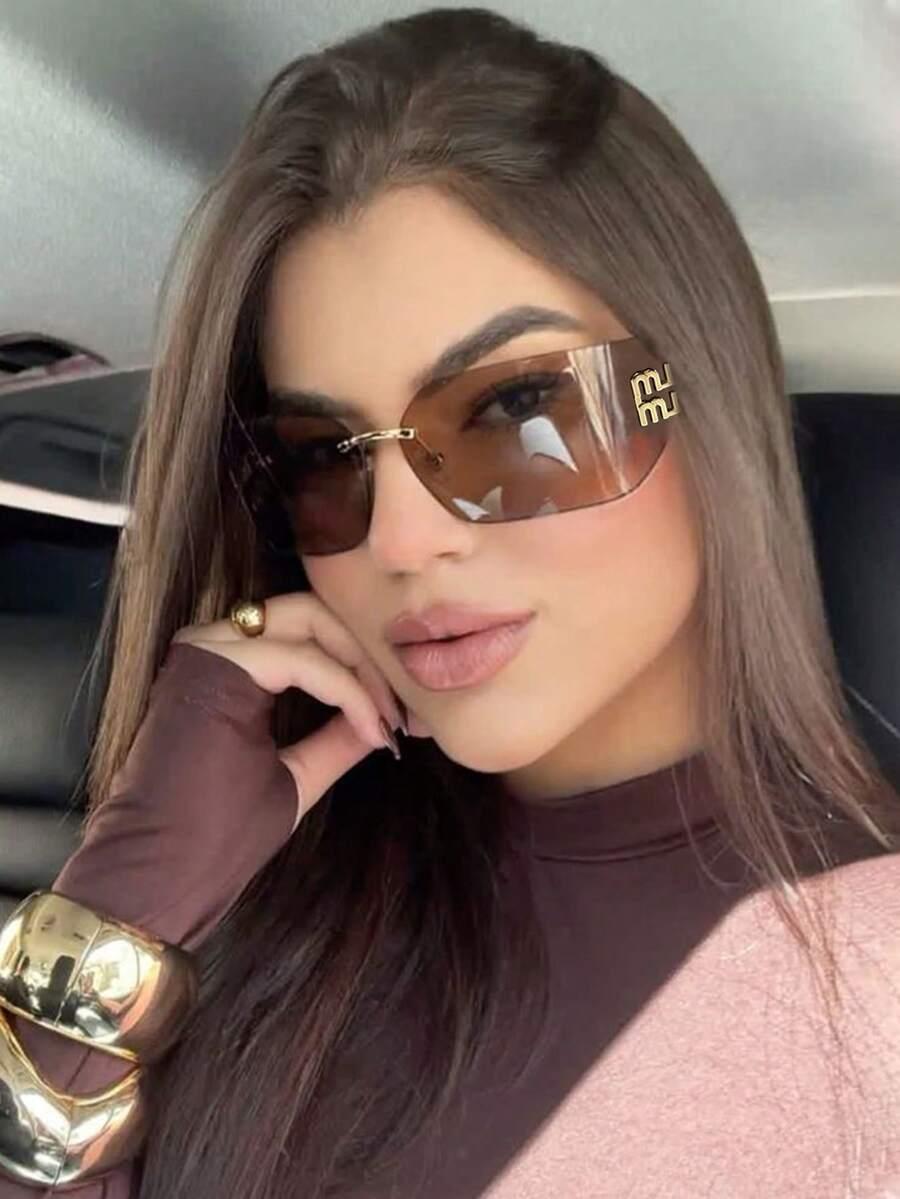 SHEIN BRĄZOWE OKULARY PRZECIWSŁONECZNE S07