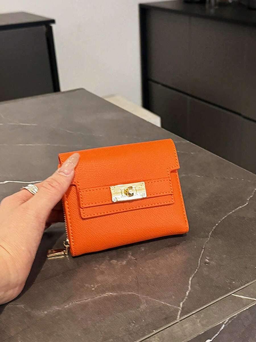 SHEIN POMARAŃCZOWY PORTFEL CASUAL S07__11X10CM