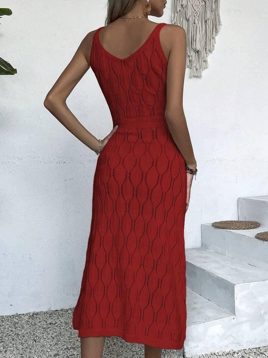 SHEIN CZERWONA SUKIENKA DZIANINOWA S06__L