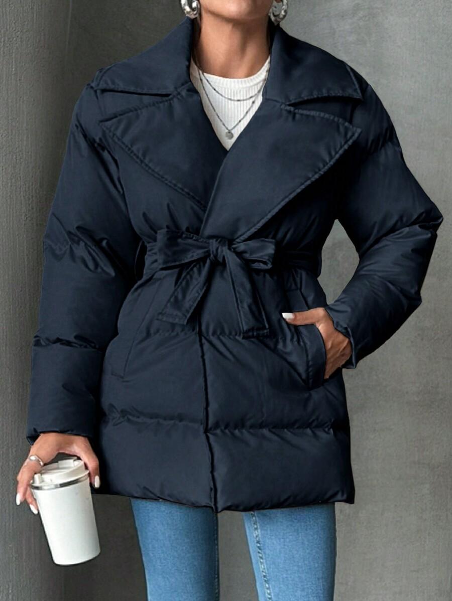 SHEIN GRANATOWA PIKOWANA KURTKA W01__XS