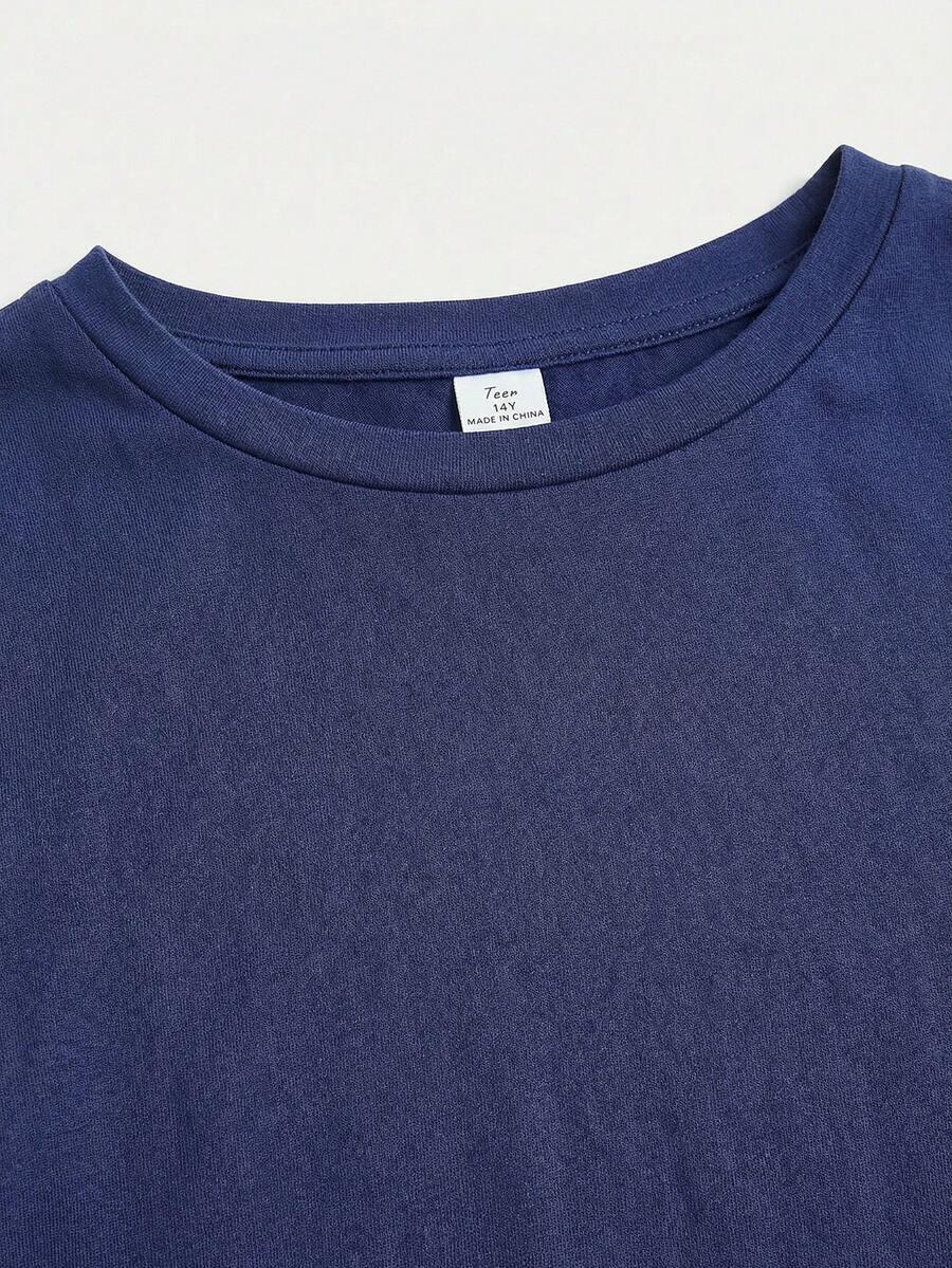 SHEIN GRANATOWY KOMPLET TOP SPODNIE S06__166