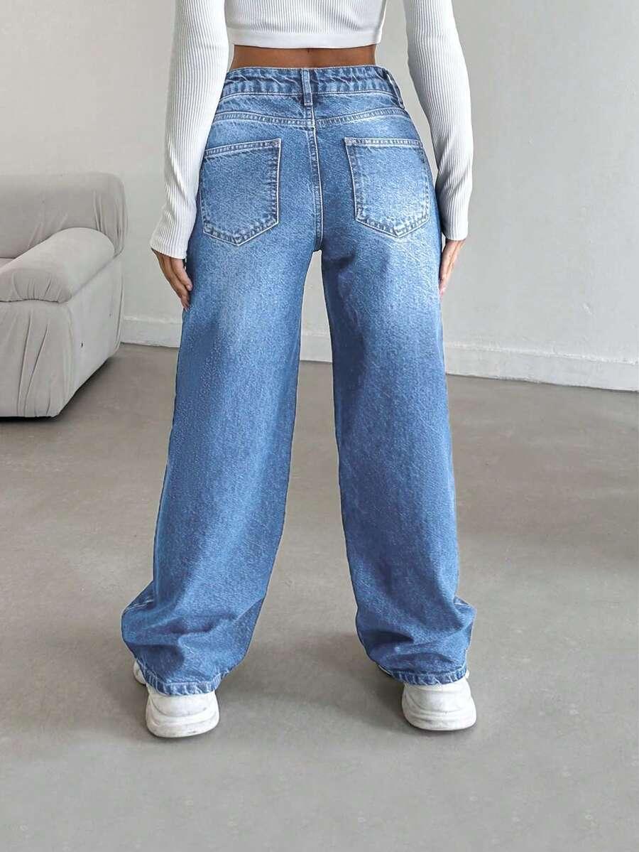 SHEIN NIEBIESKIE SPODNIE JEANS S06__XS
