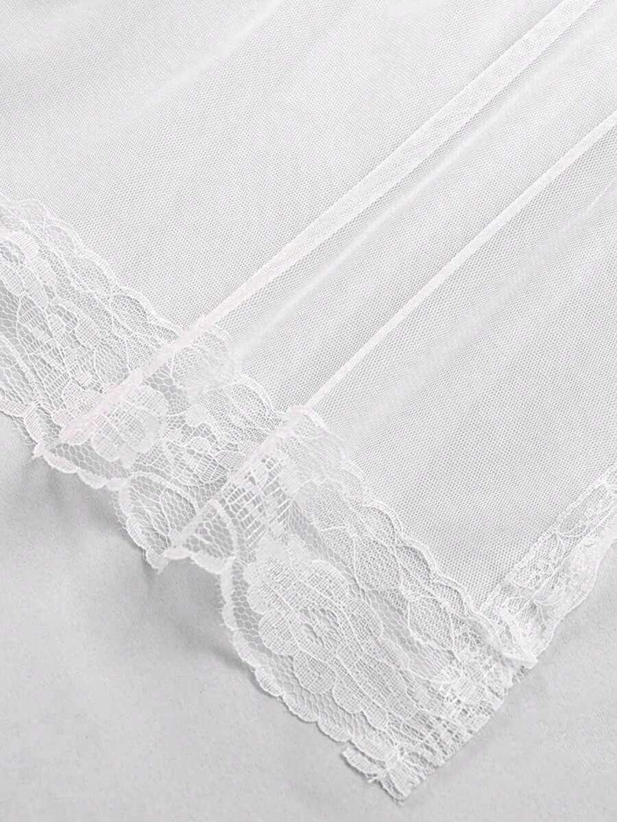 SHEIN BIAŁA ZASŁONA KORONKA S07__86X210