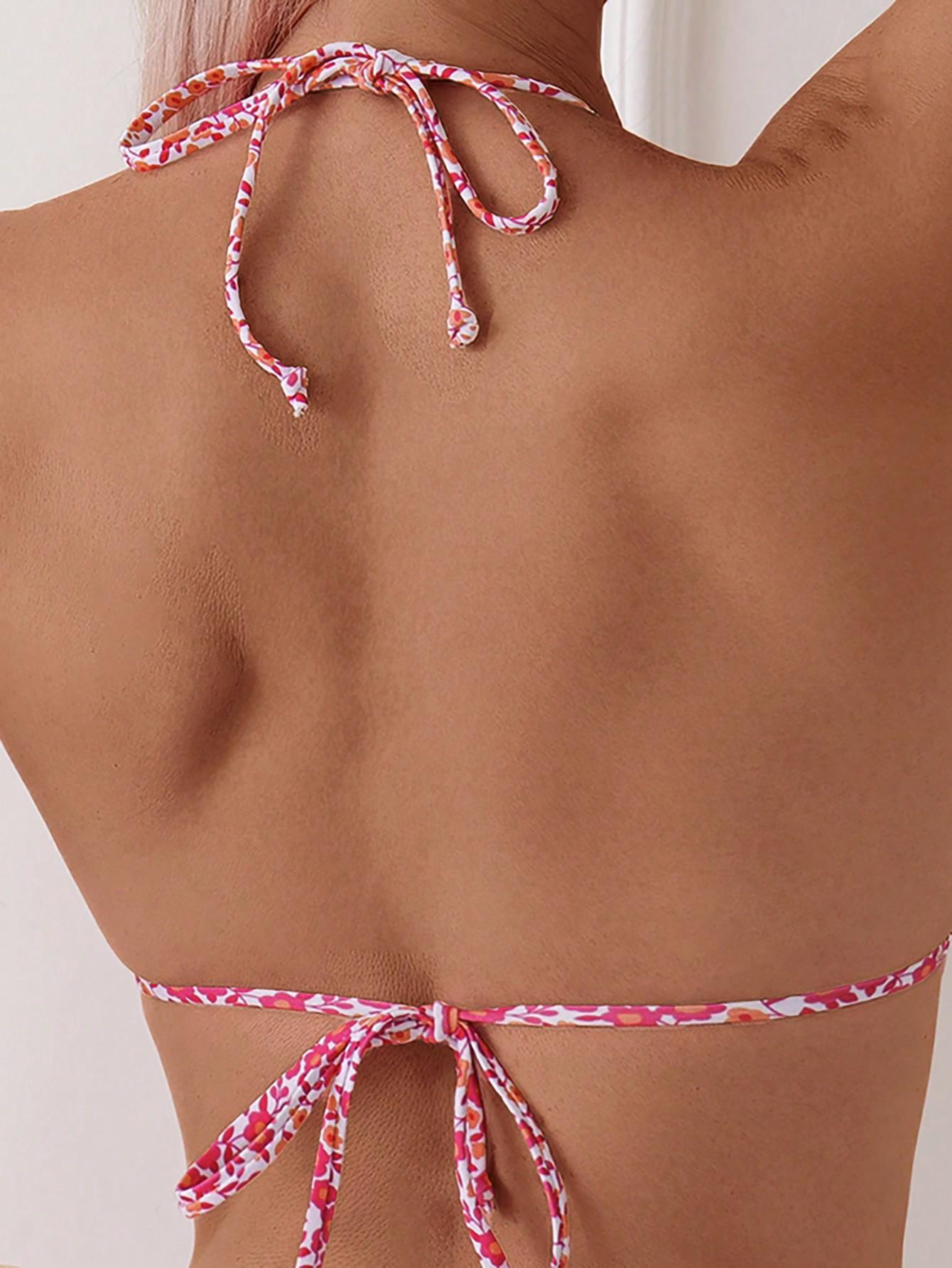 SHEIN DWUCZĘŚCIOWY STRÓJ KĄPIELOWY KWIATY S09__S
