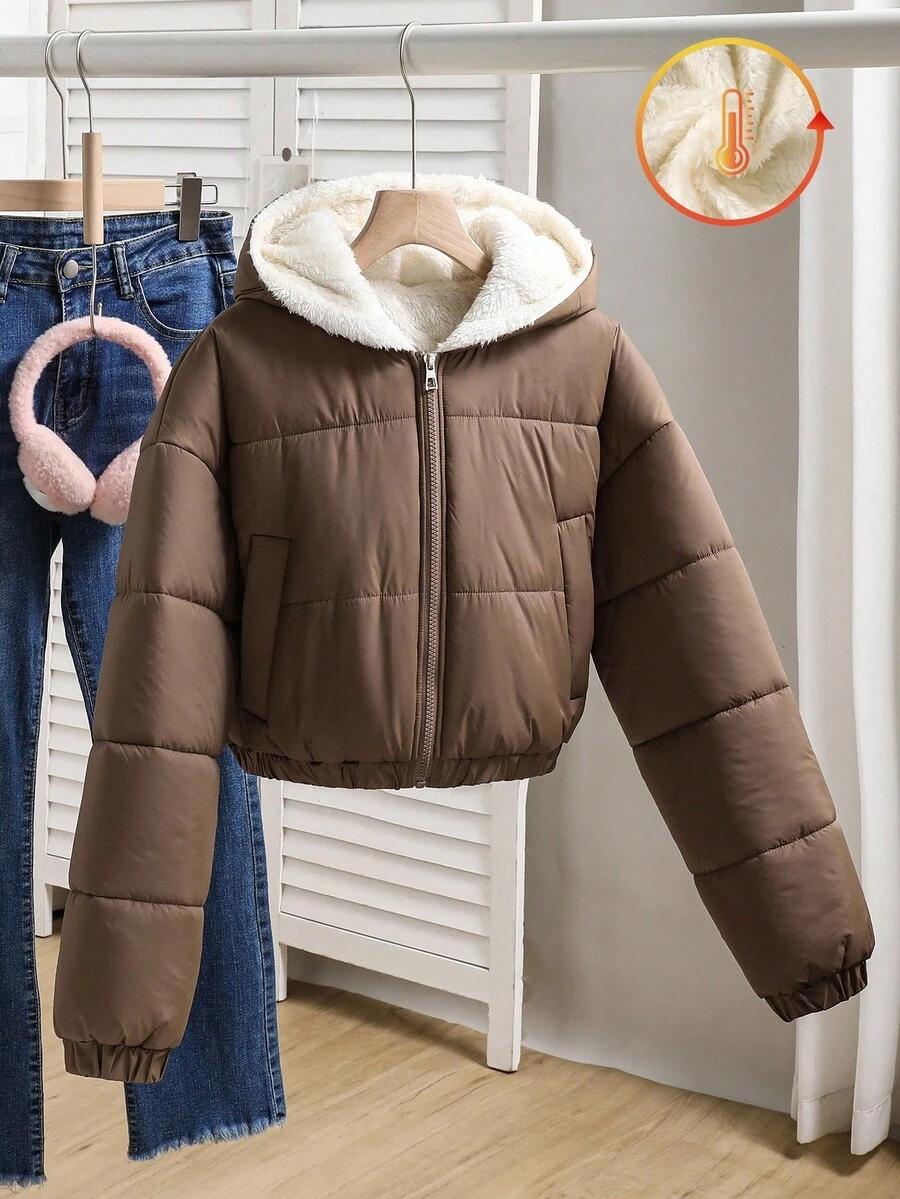 SHEIN BRĄZOWA PIKOWANA KURTKA W01__166/179