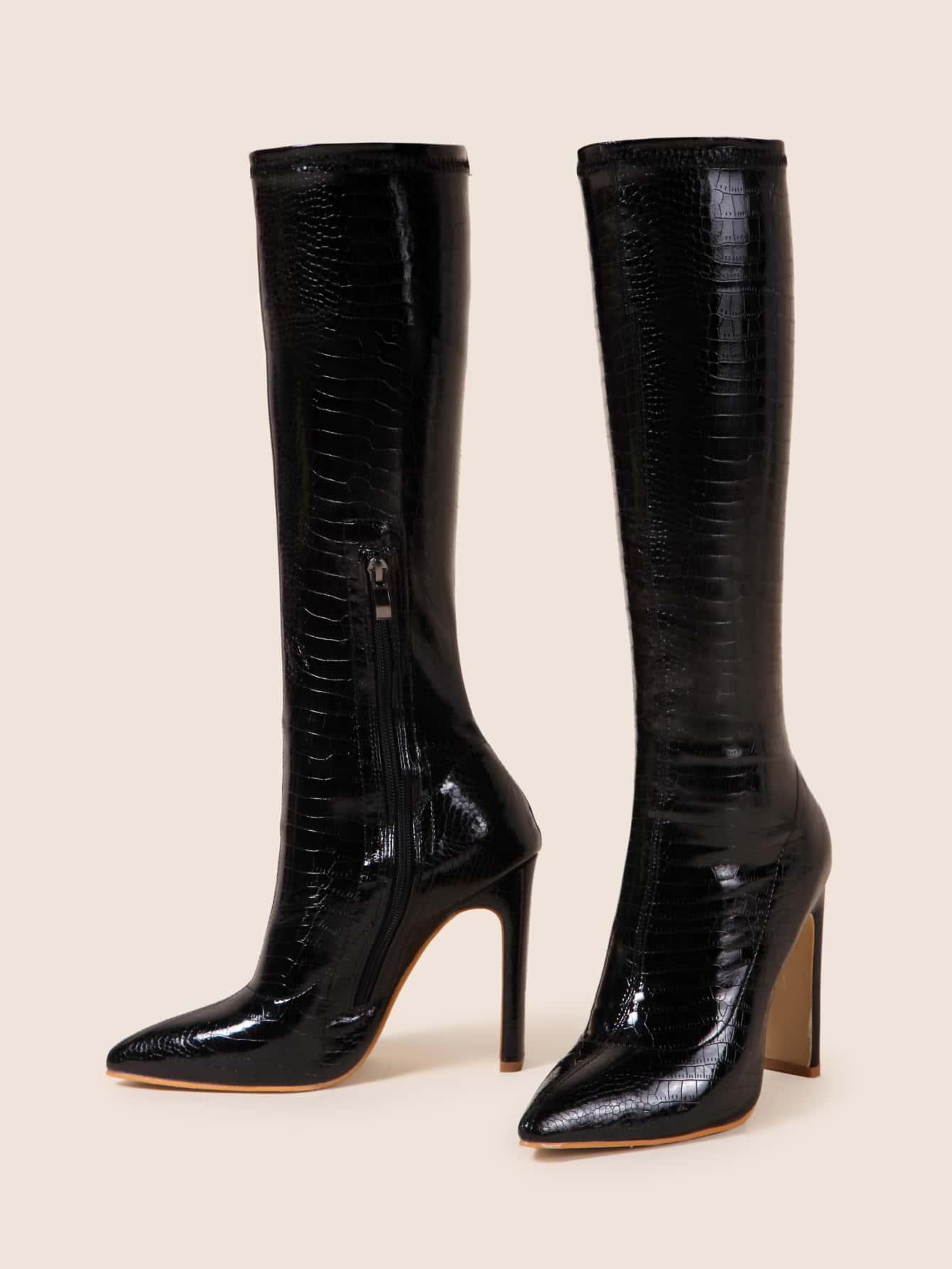 SHEIN CZARNE KOZAKI IMITACJA SKÓRY W01__35