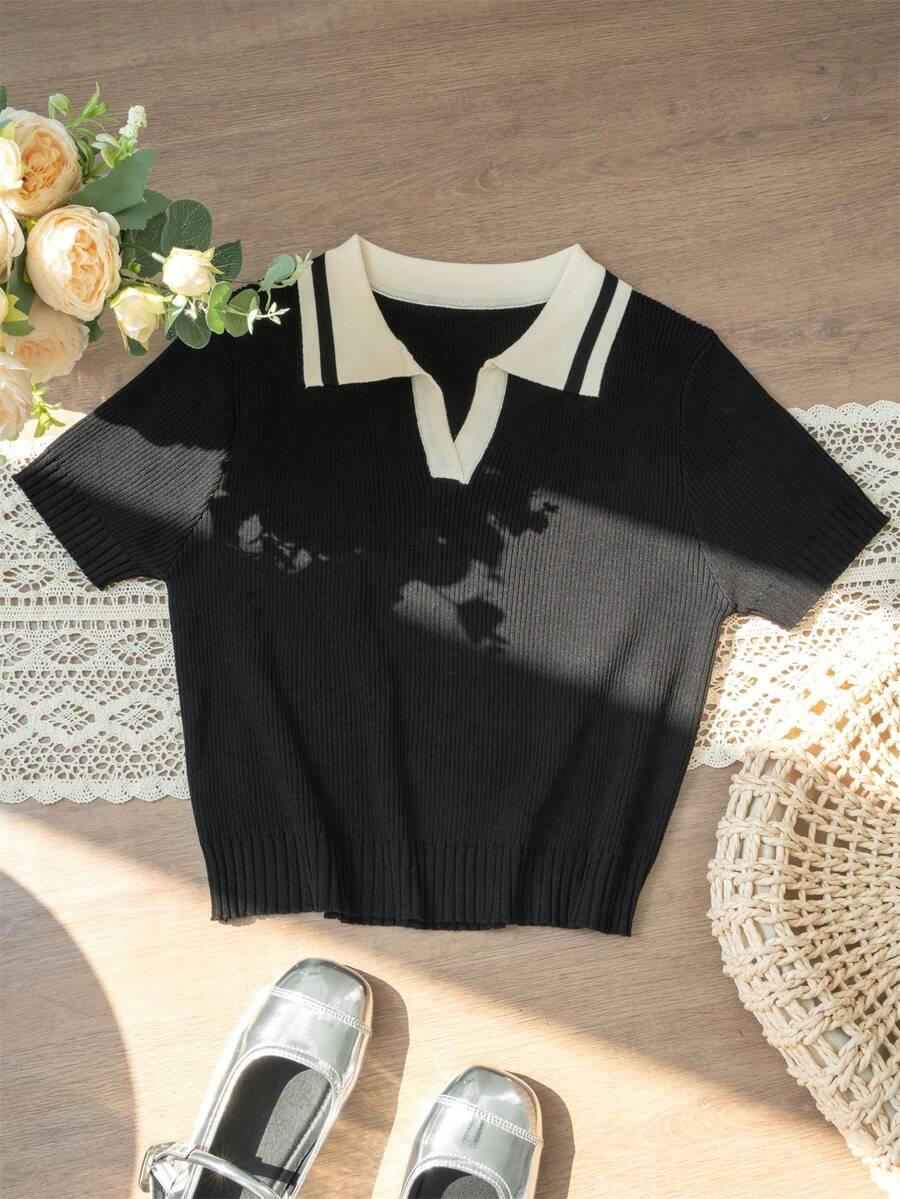 SHEIN KOSZULKA POLO KONTRAST S06__M