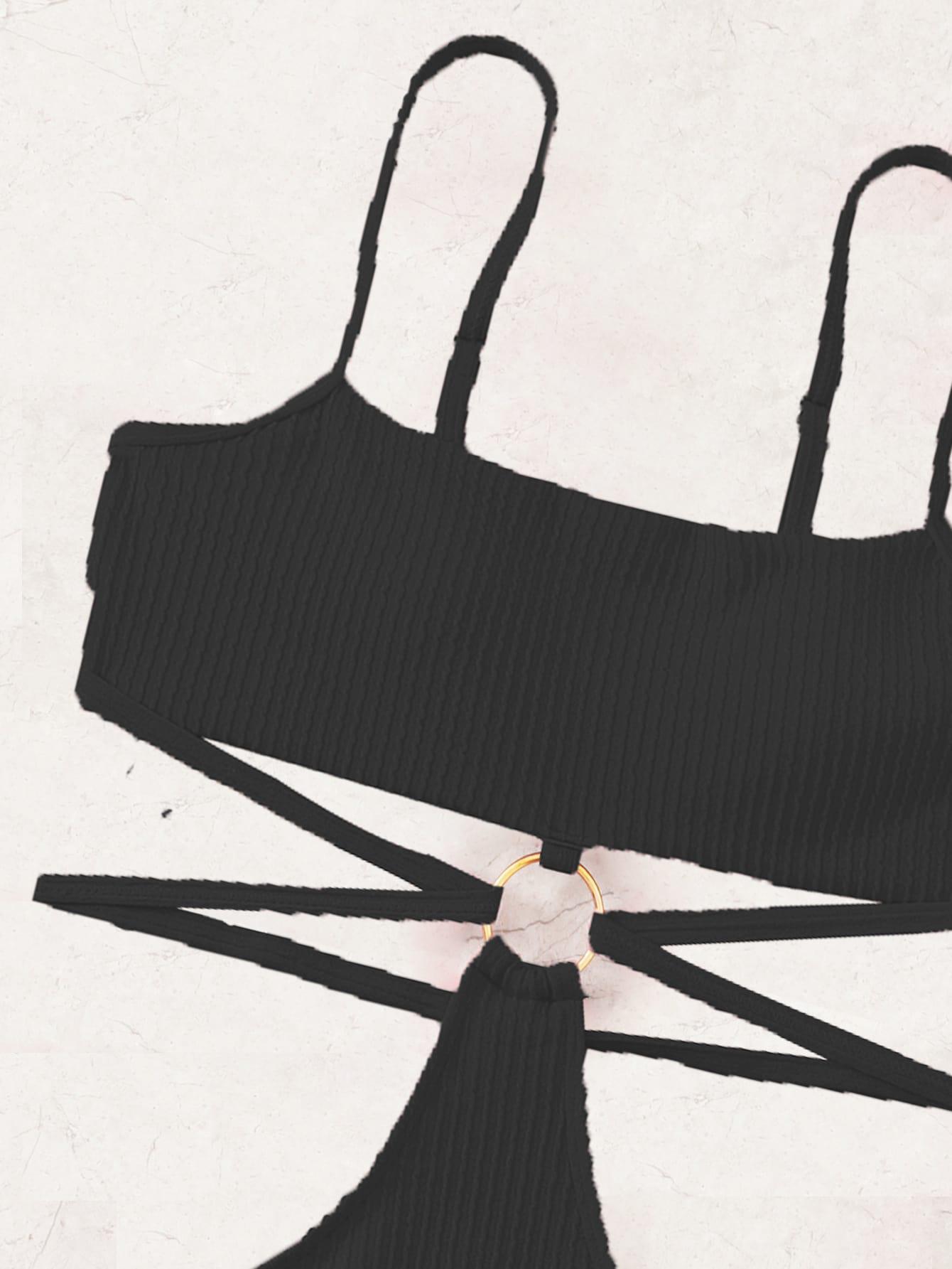 SHEIN CZARNY STRÓJ KĄPIELOWY S09__M