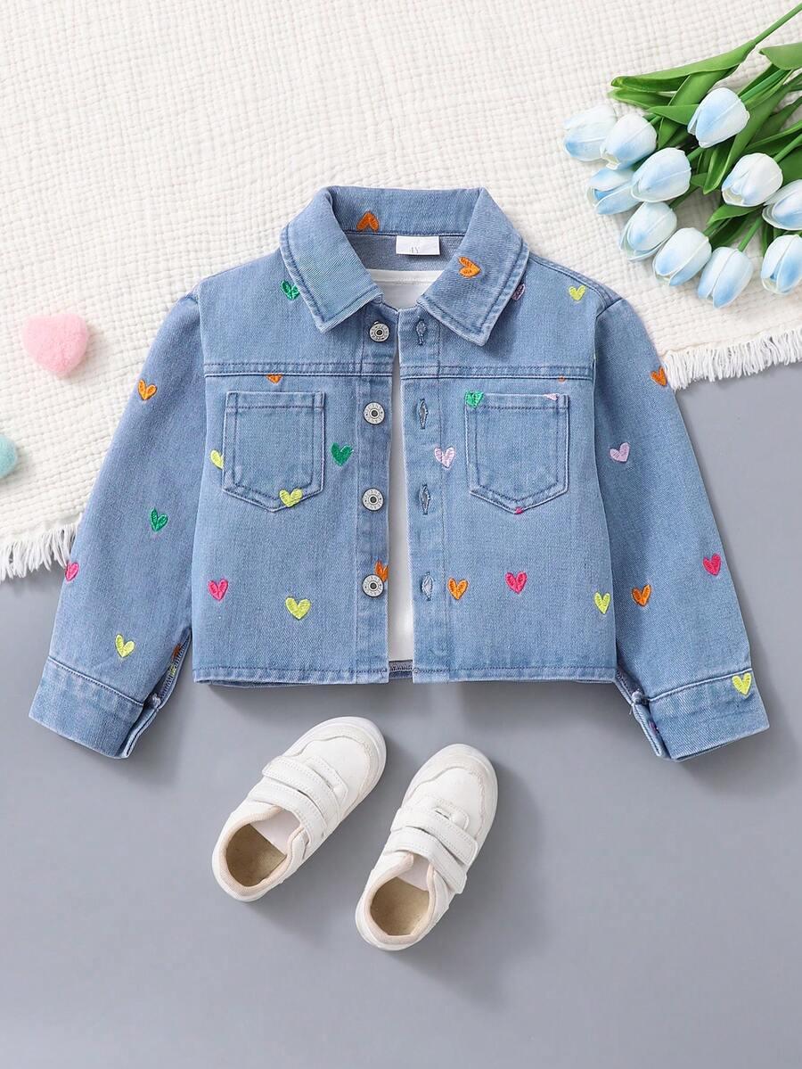 SHEIN KURTKA JEANSOWA HAFT SERCA PK01__86-92