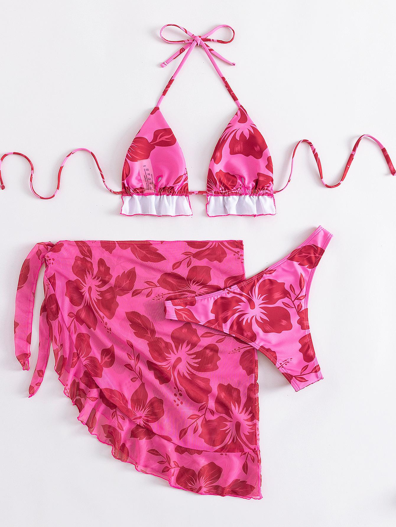 SHEIN DWUCZĘŚCIOWY STRÓJ KĄPIELOWY PAREO S09__L
