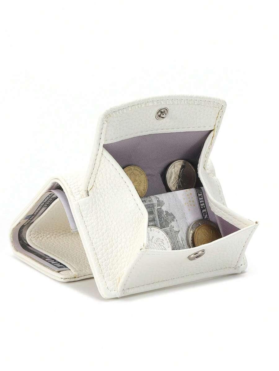 SHEIN BIAŁY PORTFEL ZATRZASK S07__2X7,5X10CM