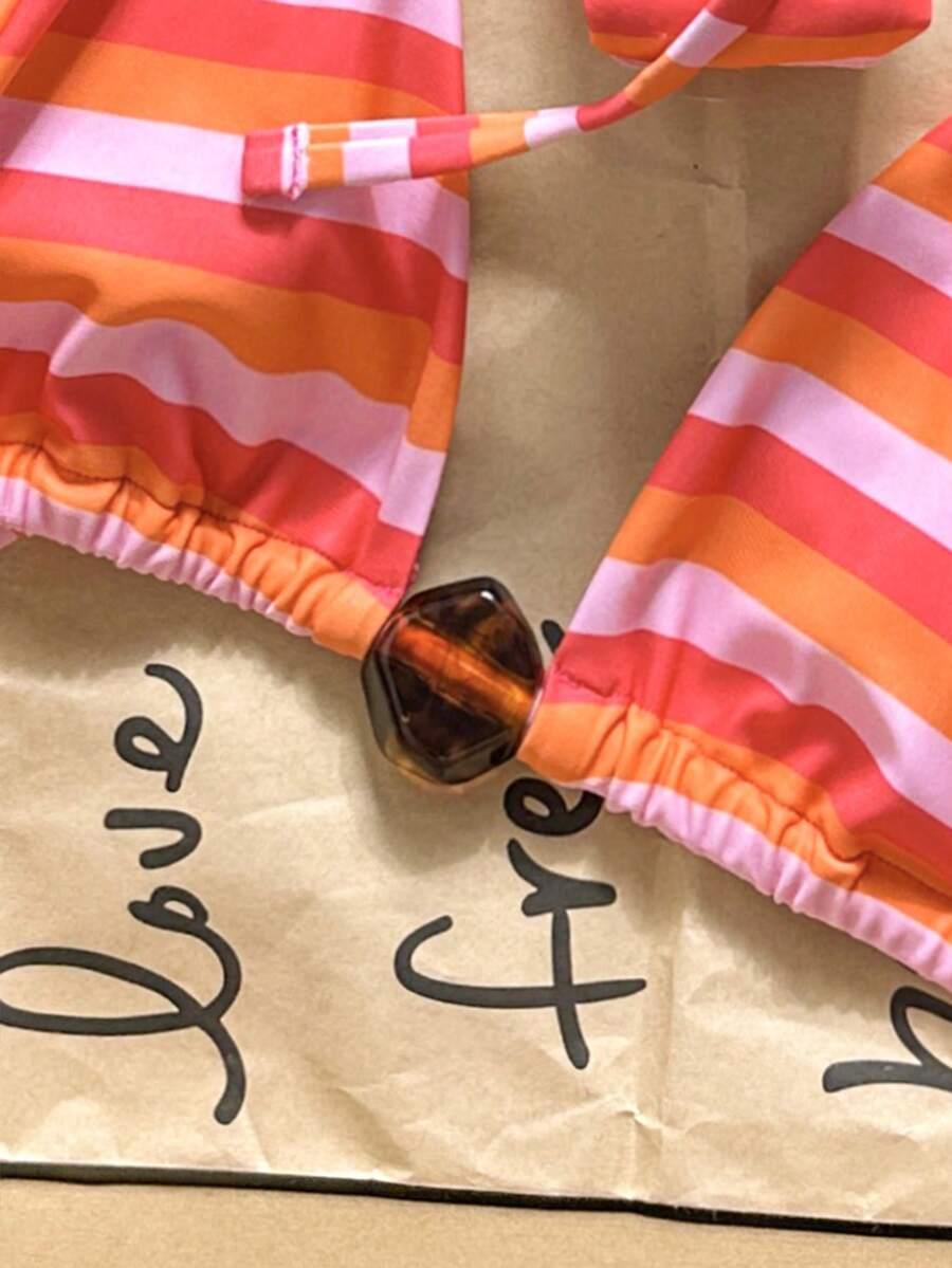 ELAVELLE KOMPLET BIKINI WZÓR PASKI S09__M