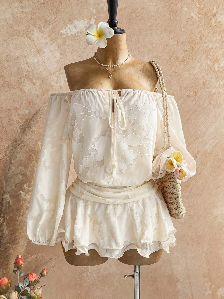 SOLEIA KREMOWA MINI SUKIENKA S06__XS