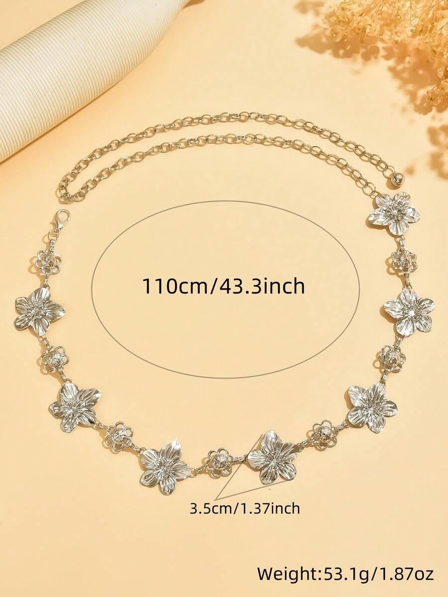 SHEIN SREBRNY PASEK KWIAT S07__110