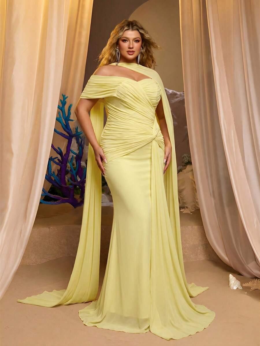 GLAMRAE ŻÓŁTA MAXI SUKIENKA S09__46