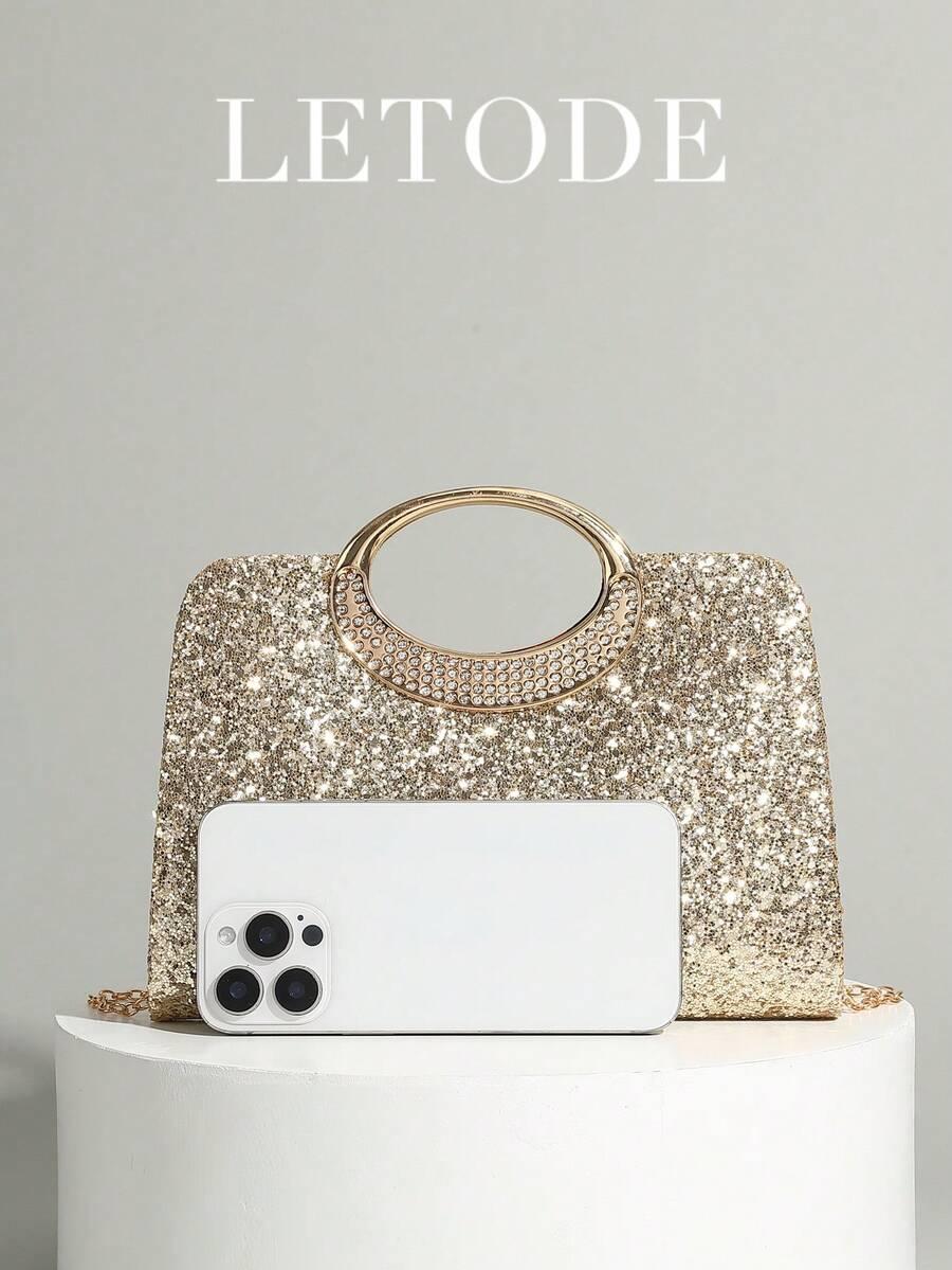 SHEIN ZŁOTA TOREBKA ZDOBIENIE S07__23X17