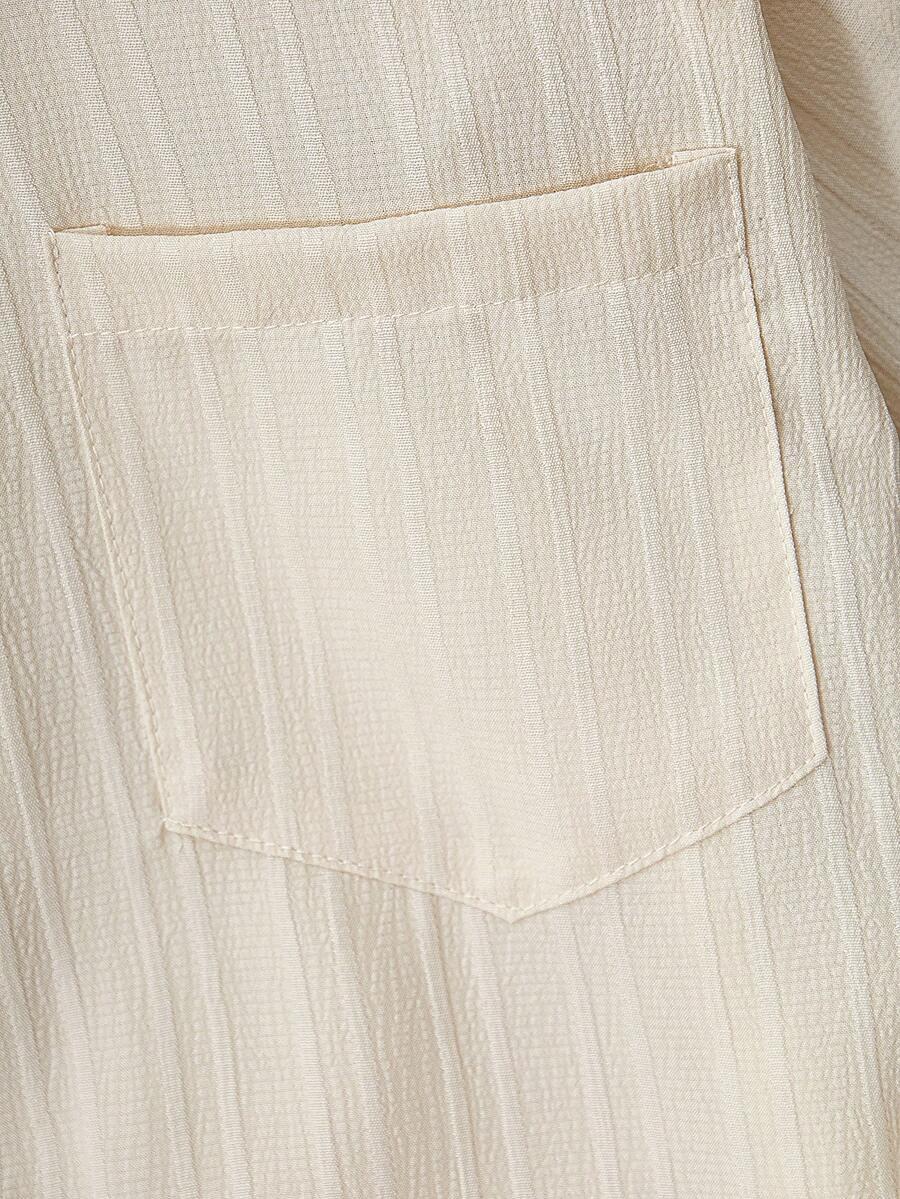 SHEIN KREMOWA KOSZULA KRÓTKI RĘKAW S06__122-128