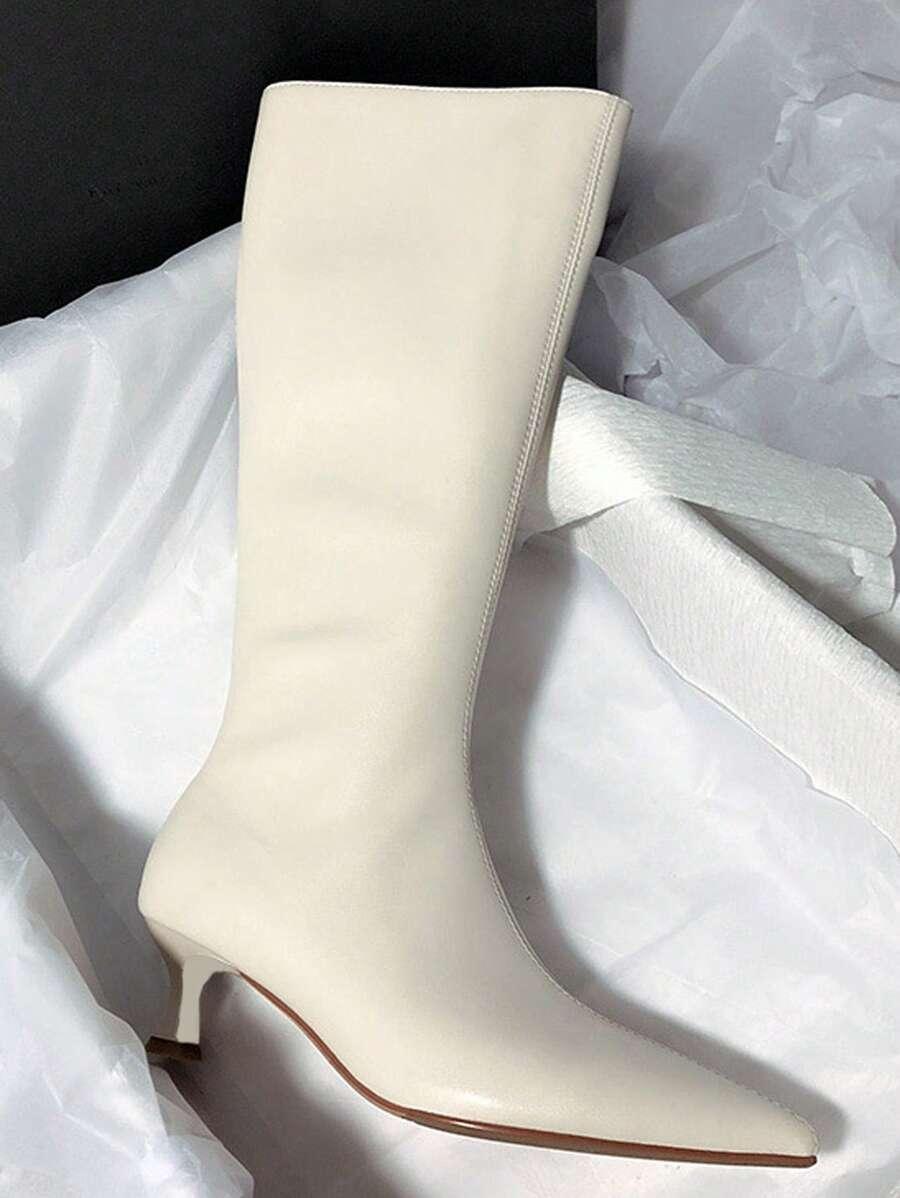 SHEIN BIAŁE KOZAKI IMITACJA SKÓRY W01__40,5