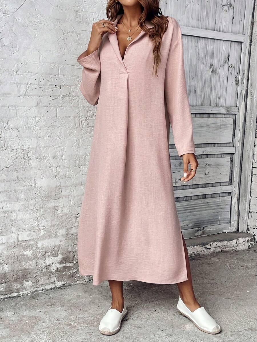 SHEIN RÓŻOWA MAXI SUKIENKA S06__L