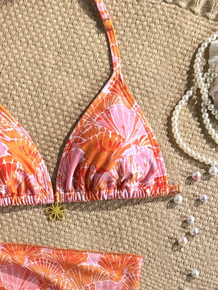 SHEIN TRZYCZĘŚCIOWY STRÓJ KĄPIELOWY KOMPLET S09__162-166CM