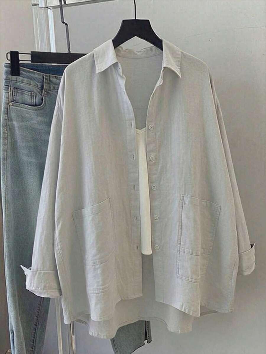 SHEIN SZARA KOSZULA GUZIKI S06__M