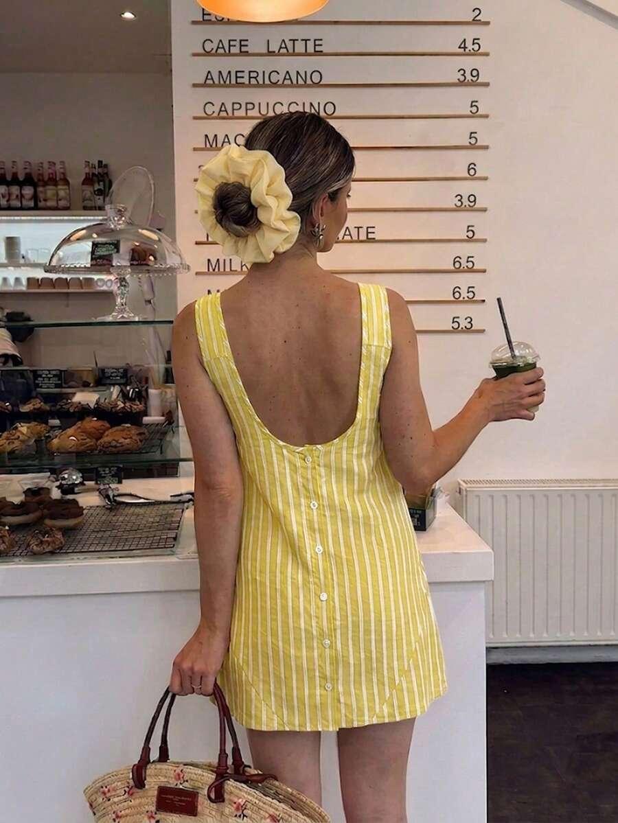SHEIN ŻÓŁTA MINI SUKIENKA S06__S