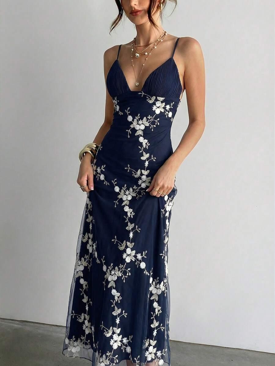 SHEIN MAXI SUKIENKA V-NECK PRINT S06__S