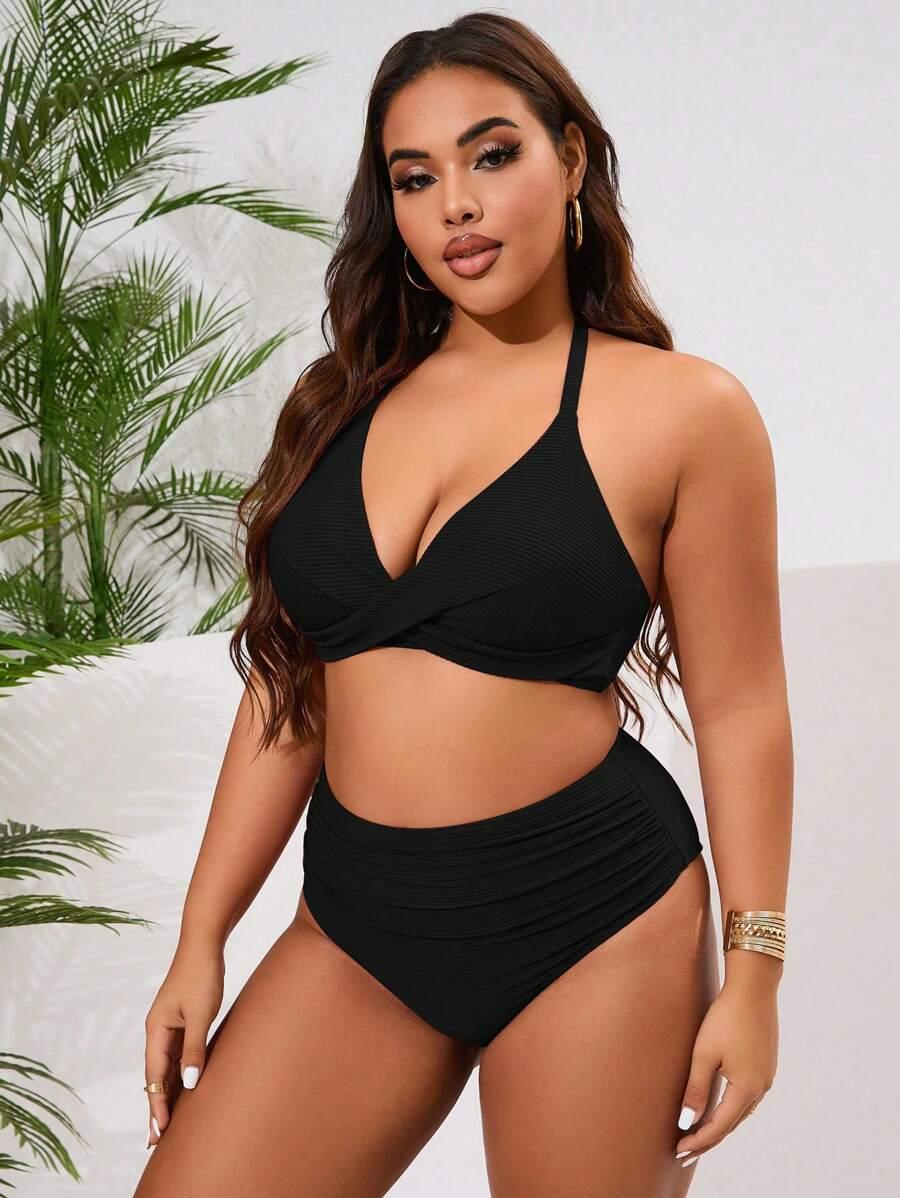 SHEIN CZARNY DWUCZĘŚCIOWY STRÓJ KĄPIELOWY S09__48