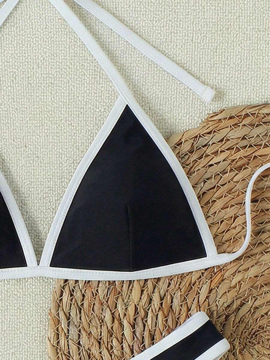 SHEIN CZARNY DWUCZĘŚCIOWY STRÓJ KĄPIELOWY S09__L