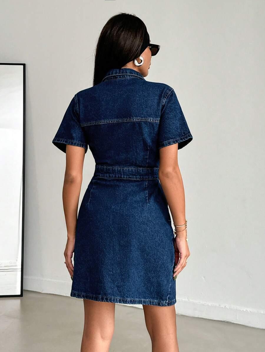 SHEIN JEANSOWA MINI SUKIENKA S06__S