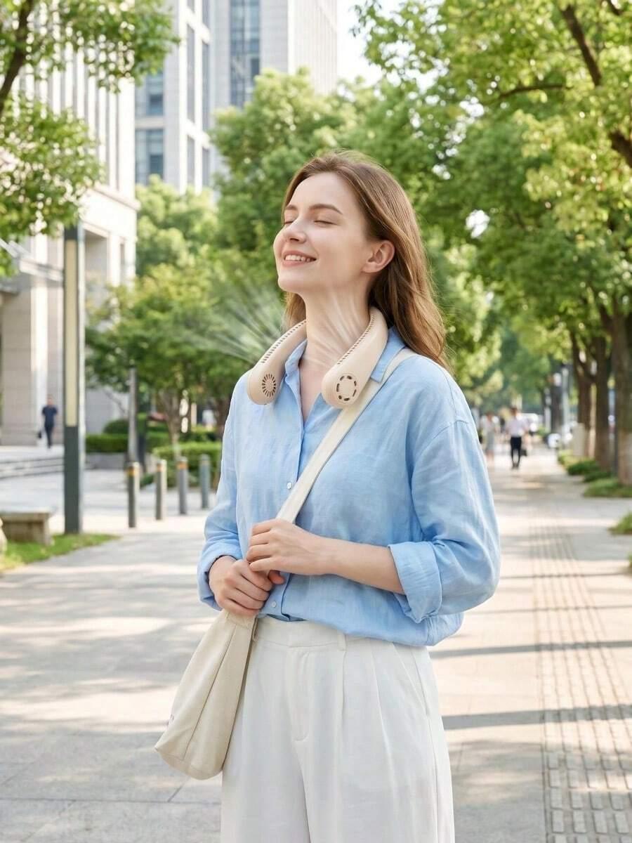 SHEIN RÓŻOWY WENTYLATOR NA SZYJĘ S07__