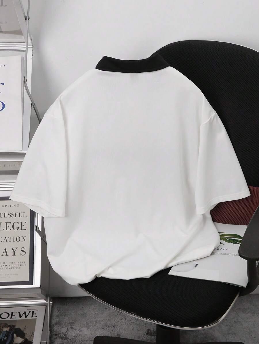 MANFINITY T-SHIRT NADRUK KOŁNIERZYK S06__L