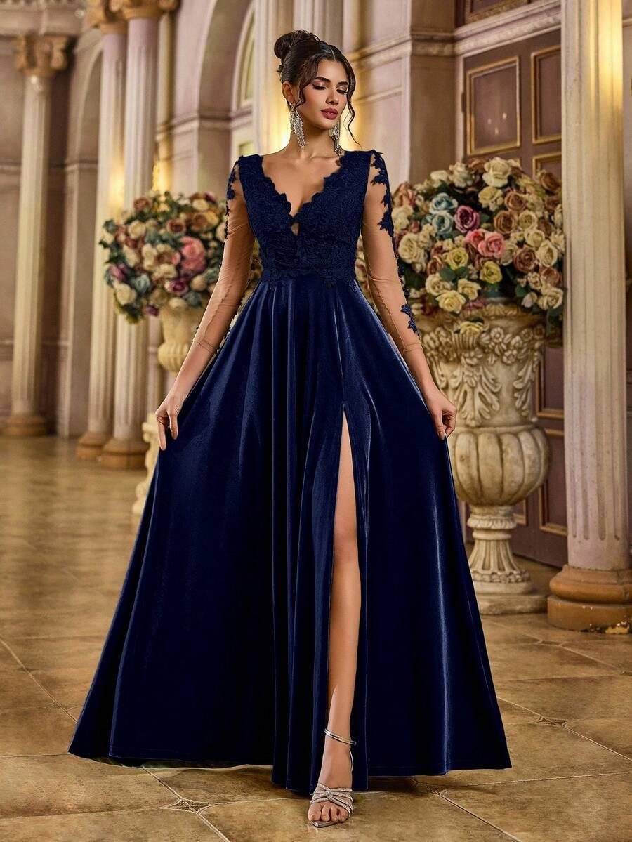 SHEIN GRANATOWA MAXI SUKIENKA S06__M