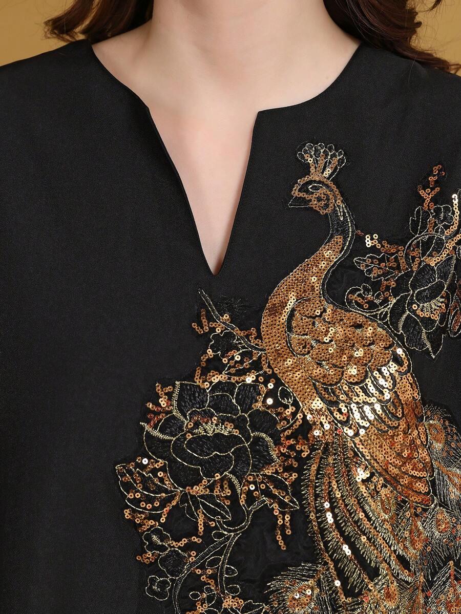 SHEIN CZARNA SUKIENKA ZDOBIENIE S06__XL