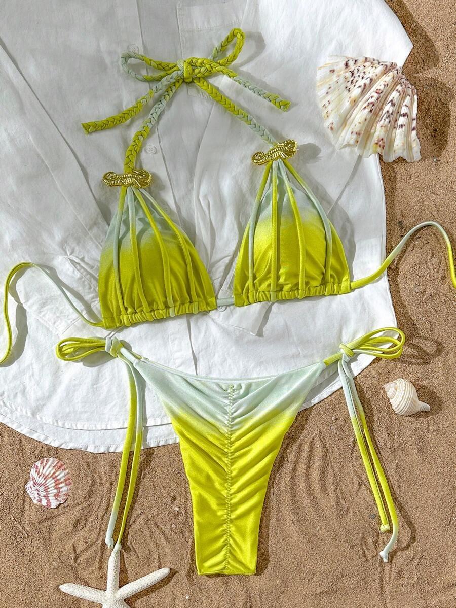 SHEIN DWUCZĘŚCIOWY STRÓJ KĄPIELOWY S09__L