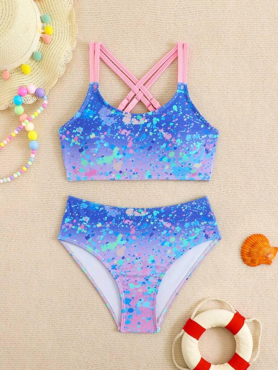 SHEIN KOLOROWY STRÓJ KĄPIELOWY S06__134-140